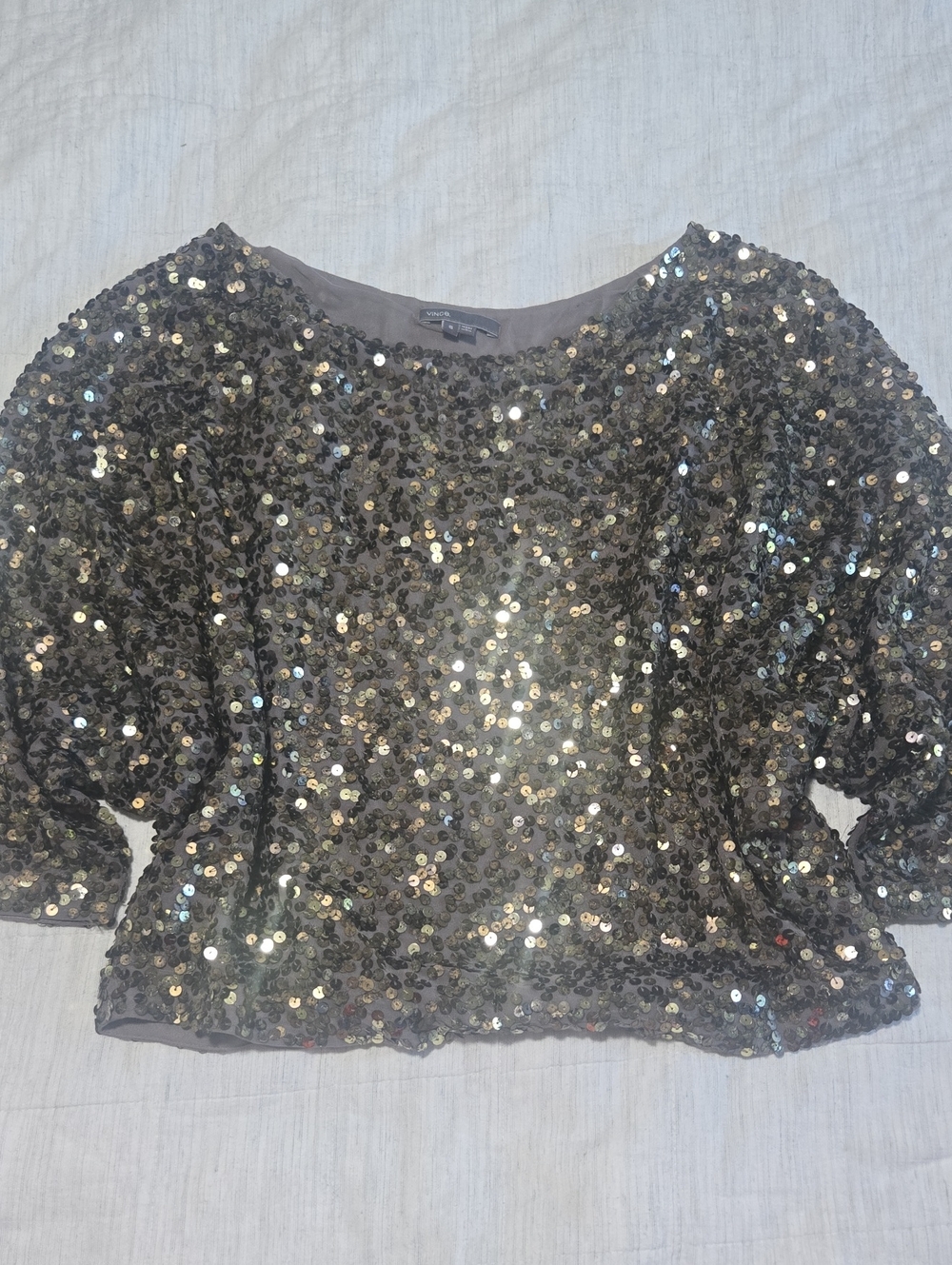 Vince Black Sequin Top